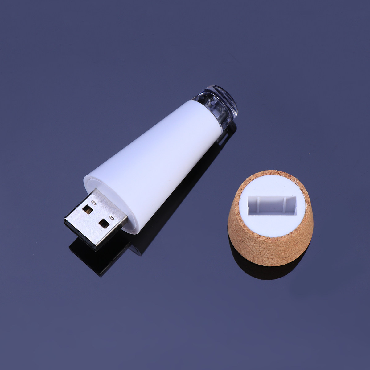 Decor Lighting Cork - Lampe LED rechargeable en liège blanc