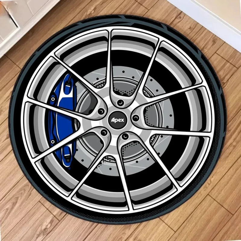 Lighting Mcqueen Bedroom Decor - Tapis rond VIKAMA pour voiture, doux