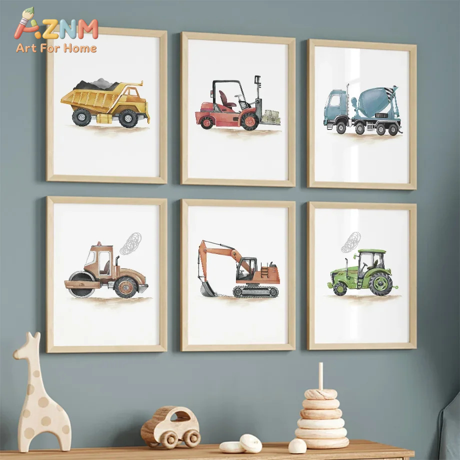 Lighting Mcqueen Bedroom Decor - Lot de 6 affiches décoratives modernes
