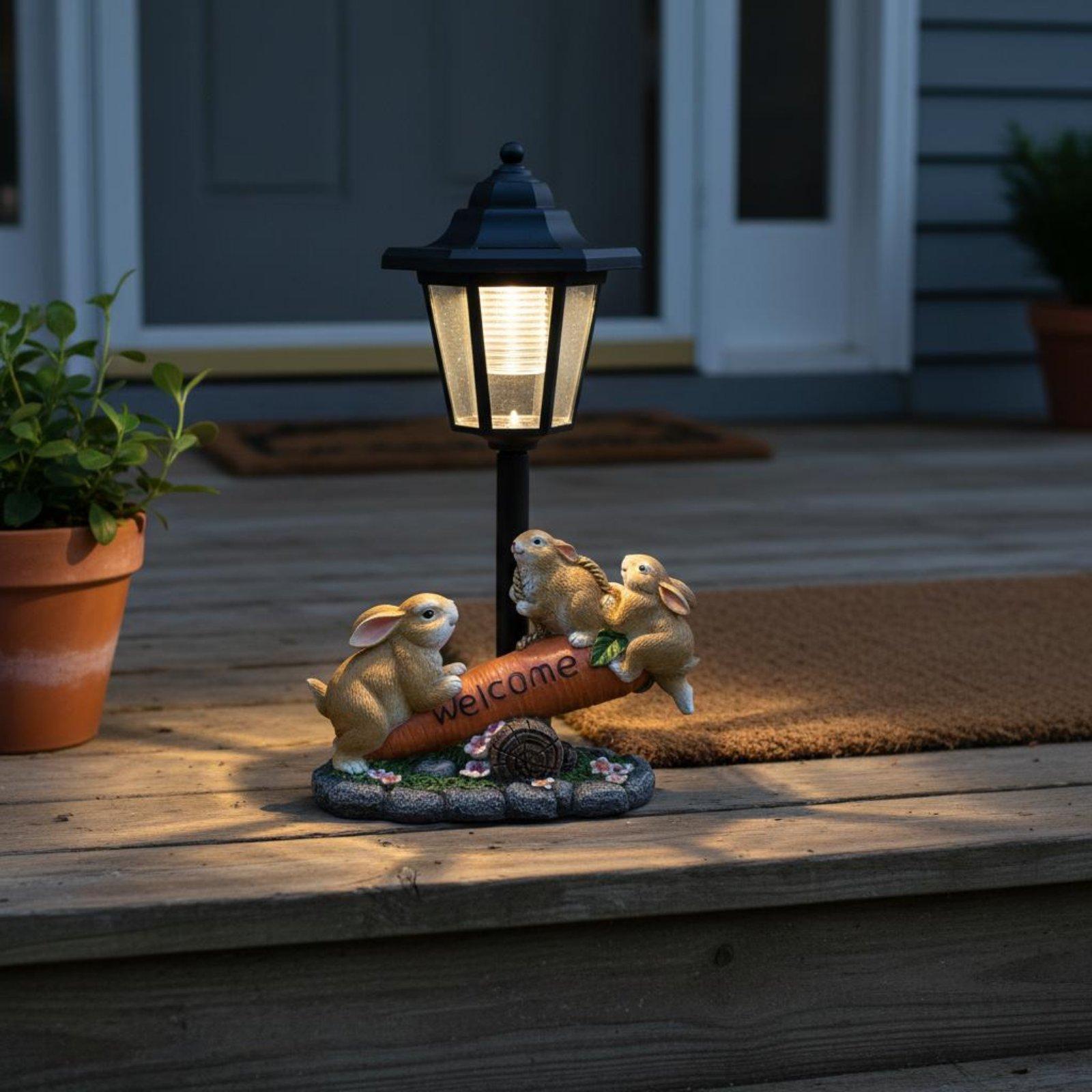 Lighting Decor Ideas - Statue de lapin solaire décorative, lumière