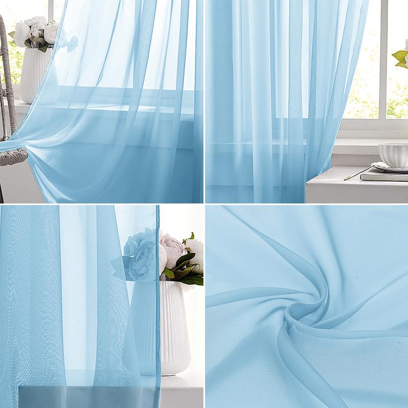 Voilage transparent bleu clair - Lighting Decor Ideas avis et prix