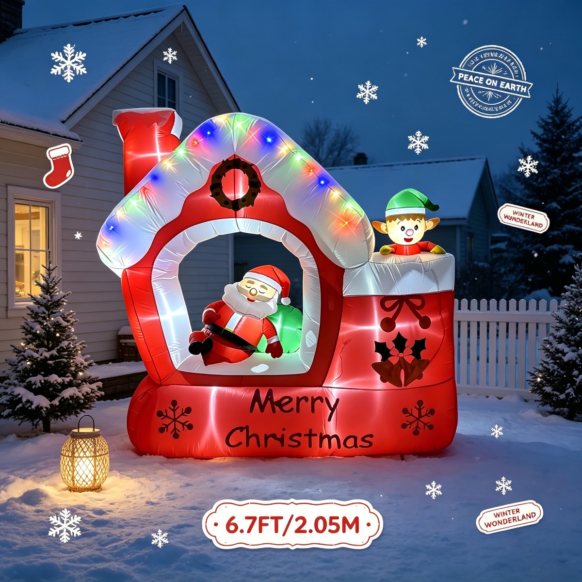 Décoration de jardin gonflable - Santa'S Elves Holiday Lighting & Decor Llc avis et prix
