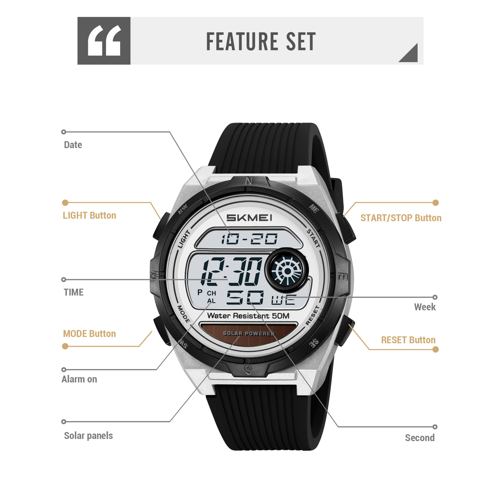 Montre digitale solaire SKMEI  - Lantern Paper Solar avis et prix